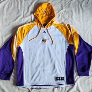 Rare Adidas Clima365 Los Angeles Lakers NBA Warmup Shooting Hoodie Mens XXL